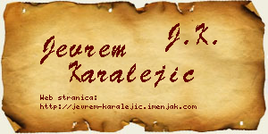 Jevrem Karalejić vizit kartica